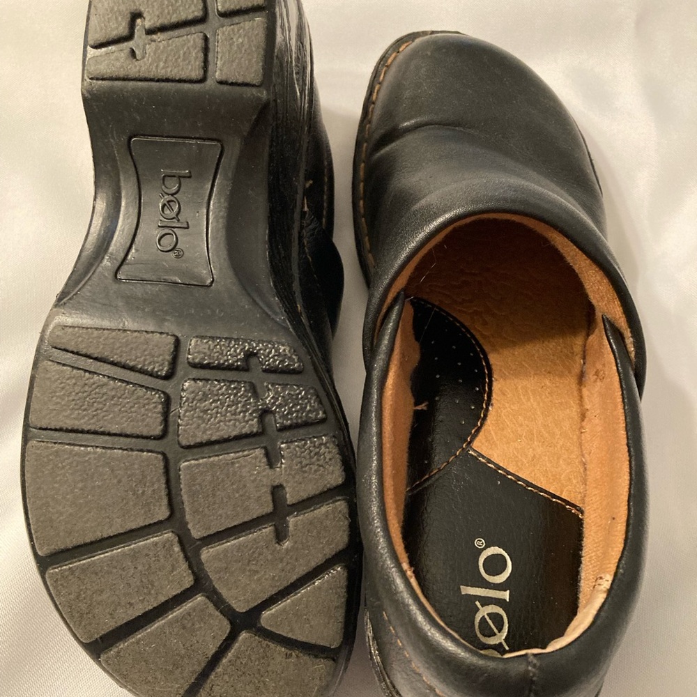 Bolo Black Leather Women's Mules, Size 8